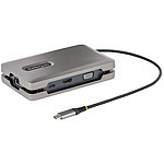 멀티 포트 어댑터/USB-C/듀얼 모니터/4K60Hz HDMI & VGA/100W USB PD/3xUSB 허브/유선 LAN/25cm 케이블