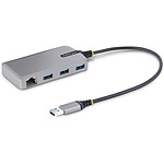 USB 허브/USB Type-A 연결/이더넷 어댑터 내장/5Gbps/3포트 xUSB 3.2 Gen 1/버스 파워/30cm 긴 케이블/USB 3.0 휴대용 RJ45 LAN 증설 확장 스플리터
