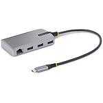 USB-C 허브/3포트/3x USB-A/USB 3.2 Gen 1 5Gbps/버스 파워/유선 LAN/1x Micro USB 보조 전원 포트/30cm 긴 케이블/고속 전송 경량 모델