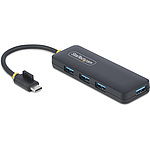 USB-C 허브/4포트 USB-A/USB 3.0 5Gbps/과전류 보호 기능/버스 파워/휴대용 소형 멀티포트 USB 스플리터