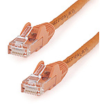 카테고리 6 LAN 케이블 (Cat6) RJ45 몰드 커넥터 (손톱 접힘 방지 커버 포함) 3m 오렌지
