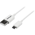 1m 화이트 micro USB2.0 케이블 USB A 남성 USB micro-B 남성