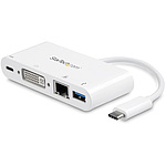 USB Type-C 접속 노트북용 멀티포트 어댑터 USB Type-C 대응 도킹 스테이션 USB PD(Power Delivery) 대응 DVI/GbE/USB 3.0 탑재