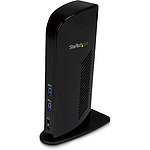 도킹 스테이션/USB 3.0 연결/듀얼 모니터/HDMI & DVI 또는 VGA/6x USB-A 허브/기가비트 이더넷/오디오/수직형/각종 OS 대응/USB-A 멀티포트 변환 어댑터