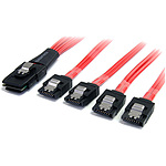 50cm SAS(Serial Sttached SCSI) 케이블 SFF-8087(MiniSAS)-4x 래치 부착 SATA 케이블
