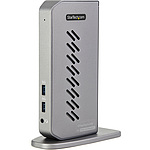 USB-C&USB-A 대응 도킹 스테이션/노트북 확장 USB3.0 도크/4K60Hz 대응 HDMI&DiplayPort 듀얼 모니터/6포트 USB-A 허브