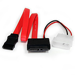 30cm Slimline SATA - 직렬 ATA 변환 케이블 주변 전원(4핀) 및 SATA 데이터 커넥터(7핀)로 분기