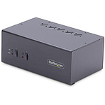 KVM 스위치/2포트/듀얼 모니터/4K60Hz DisplayPort/4x USB-A/푸시 버튼 핫키 전환/PC PC CPU 전환기