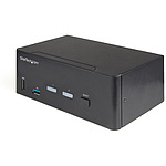2포트 HDMI 모니터 2대 대응 KVM 스위치/HDMI 2.0 (4K60Hz, HDR) 대응 PC 전환기/2포트 USB 3.0 허브(5Gbps), 4포트 USB HID, 오디오 포트 탑재/핫키 & 푸시 버튼 전환