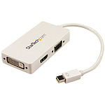 Mini DisplayPort 연결 여행 어댑터 3 인 1 Mini DP - VGA / DVI / HDMI 변환 어댑터 화이트