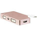 USB Type-C 멀티포트 변환 어댑터 로즈 골드 4인 1 USB-C - VGA/DVI/HDMI/mDP 4K 대응
