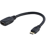 미니 HDMI - HDMI 1.4 변환 케이블/12.7cm/4K30Hz/Mini HDMI 타입 C(수) - HDMI(암)/블랙/모니터 어댑터 코드/디스플레이 컨버터