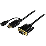 HDMI - VGA 액티브 변환 케이블 어댑터 91cm 1920x1200/1080p HDMI(수) - 아날로그 RGB/D-Sub15핀(수)