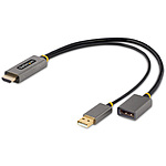 디스플레이 변환 케이블/HDMI 2.0 - DisplayPort 1.2/30cm/4K60Hz/액티브 변환/USB 버스 파워/HDR 대응 디스플레이 어댑터/PC의 HDMI 소스를 DP 모니터에 출력