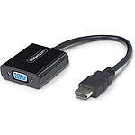 HDMI - VGA 변환 어댑터/14.7cm/1920x1080(1080p)/액티브/블랙/노트북 PC 모니터 디스플레이 영상 변환