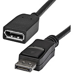 DisplayPort 1.2 연장 케이블/1.8m/4K60Hz/21.6Gbps HBR2/빠짐 방지 기구 부착/수컷-암/블랙/연장 코드 모니터 케이블