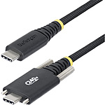 USB-C 케이블/패널 마운트/3m/USB 2.0/Type-C to Type-C/240W 5A PD EPR 대응/USB-IF/수-수/블랙/나사 잠금식 고속 충전 데이터 전송