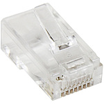 RJ45 모듈러 플러그/50개들이/CAT5e 대응/LAN 케이블 종단용/솔리드 와이어(단선) 대응