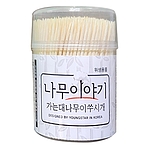 가는 대나무 이쑤시개 원형